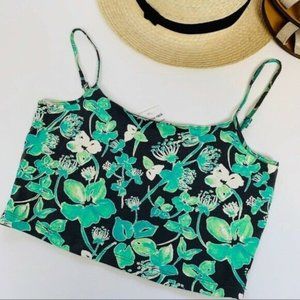 Green Gray Floral Print